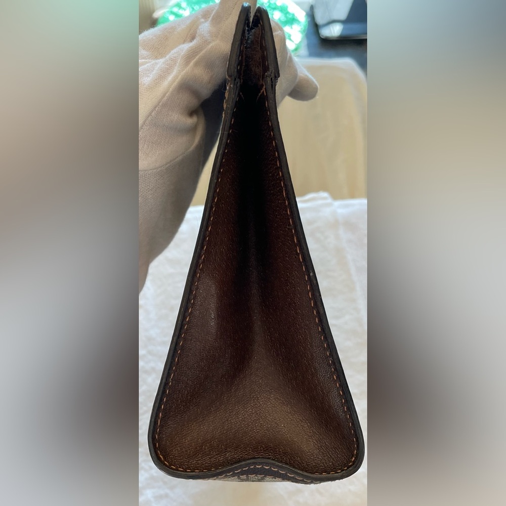 Gucci Beautiful Authentic Vintage Tan Monogram Clutch/Makeup Bag fr Gucci Parfum - Picture 4 of 15